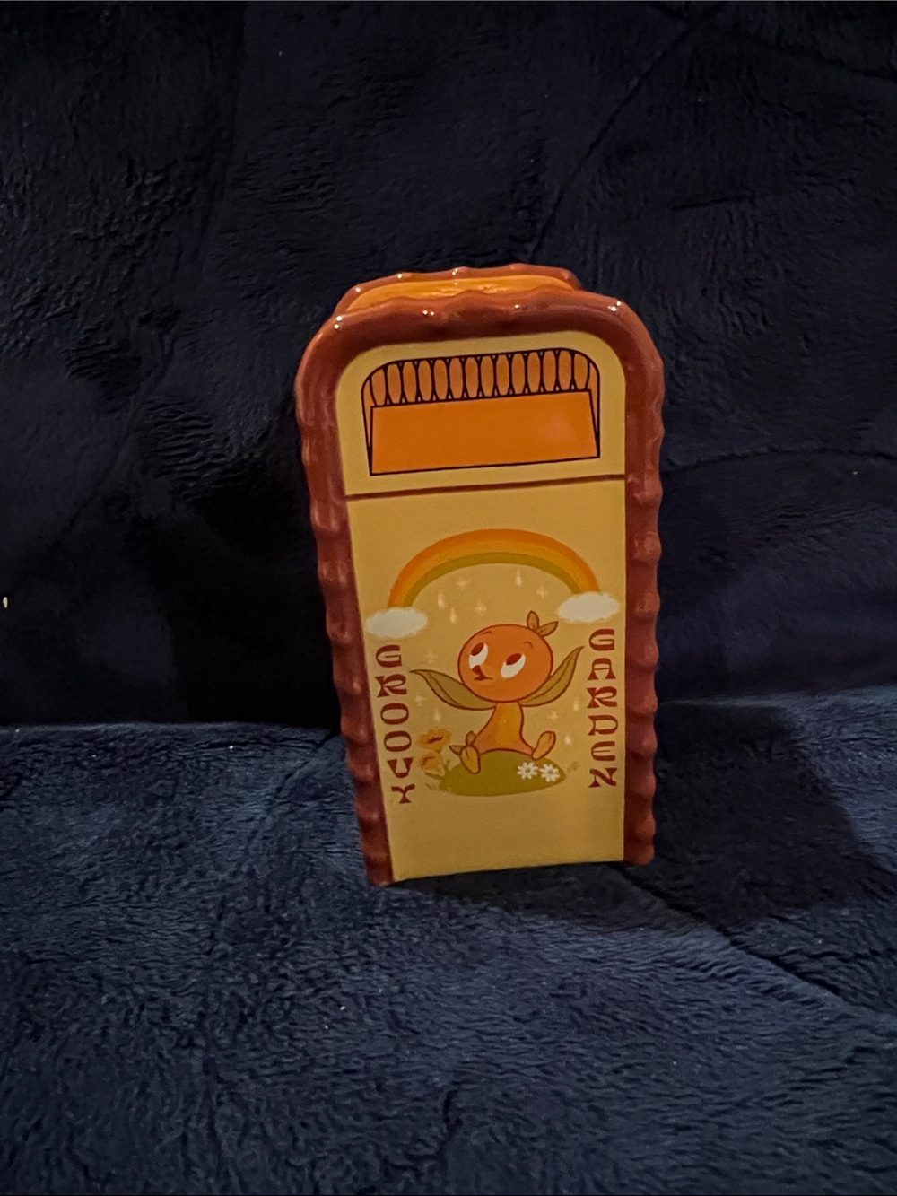 Disney Orange and Yellow Trashcan -salt and pepper shaker